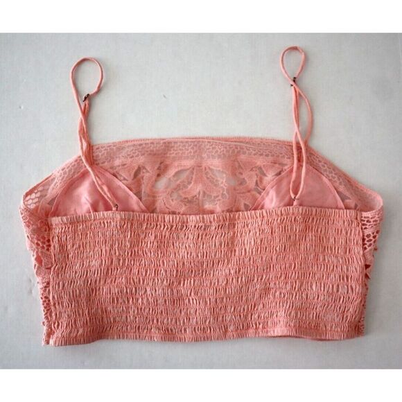 Free People Women's Sz Medium Heart Haze Pink Let Lyra Crochet Lace Bralette - Picture 2 of 6